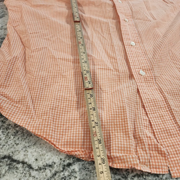 RALPH LAUREN SHORT SLEEVE BUTTON DOWN MENS LARGE ORANGE WHITE GREEN PONY CLASSIC - Picture 10 of 10